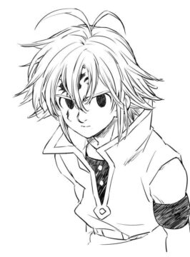 Dibujo de Meliodas Enfadado para Colorear