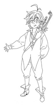 Dibujo de Meliodas Gracioso para Colorear