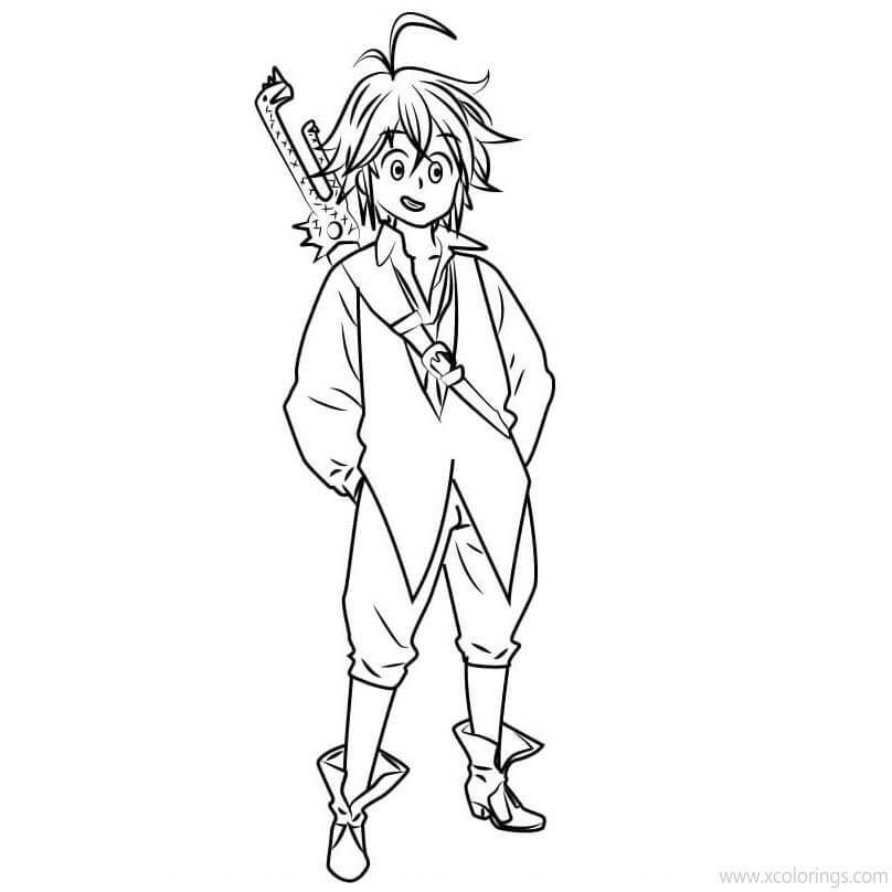 Dibujo de Meliodas Hermoso para Colorear