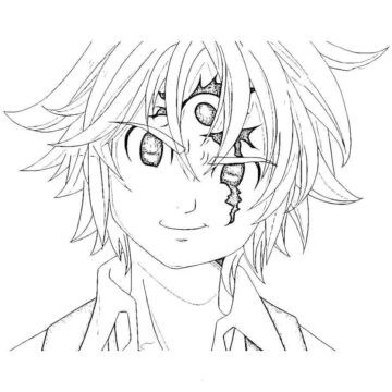 Dibujo de Meliodas Sonriente para Colorear