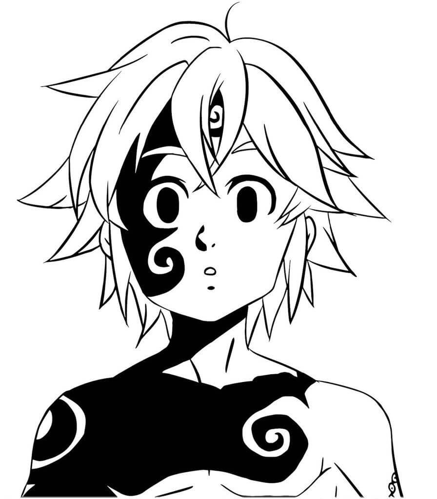 Dibujo de Sello Negro Meliodas para Colorear