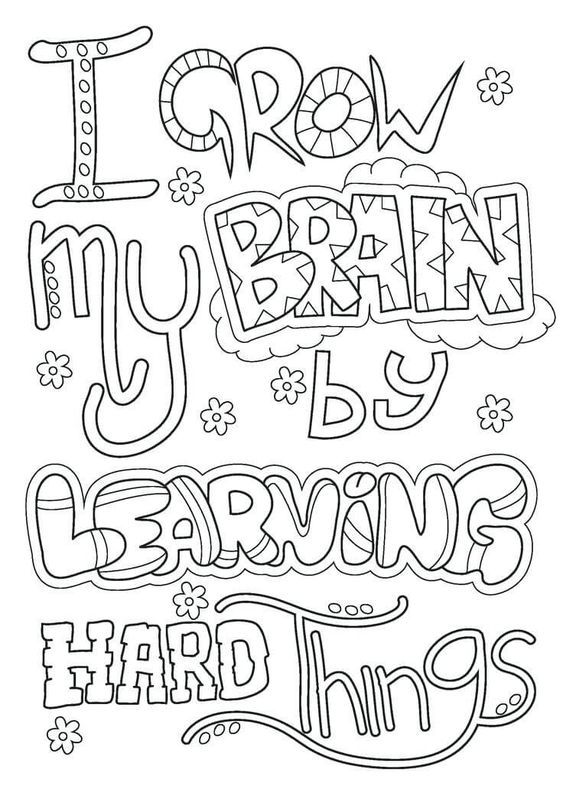 Dibujo de Hago Crecer Mi Cerebro Aprendiendo Cosas Dif Ciles para Colorear