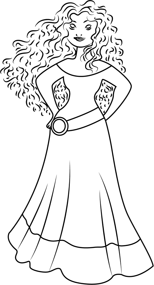 Dibujo de Hermosa Merida para Colorear
