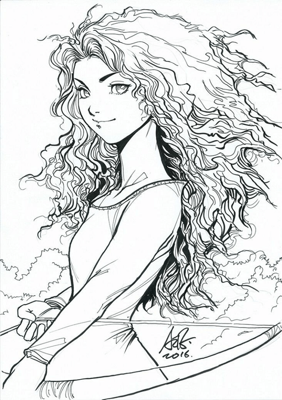 Dibujo de Merida Arte de Fan para Colorear