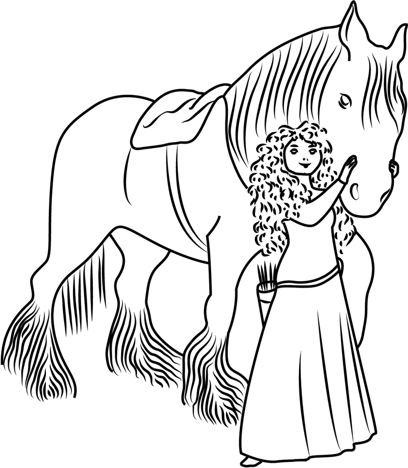 Dibujo de Merida con Angus para Colorear