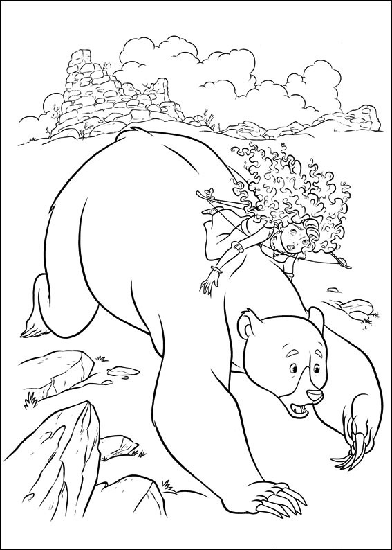 Dibujo de Merida en Oso Elinor para Colorear