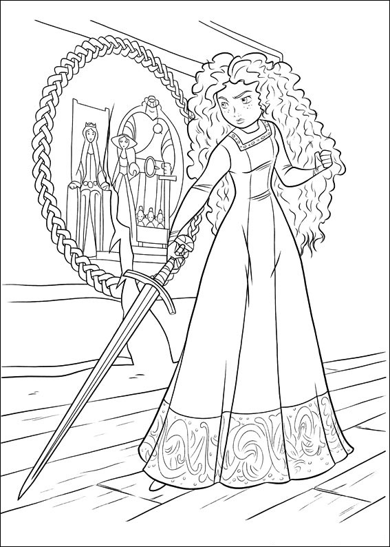 Dibujo de Merida Enojada para Colorear