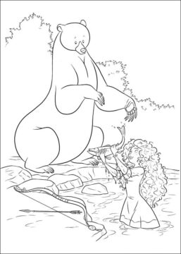 Dibujo de Merida Pescando para Colorear