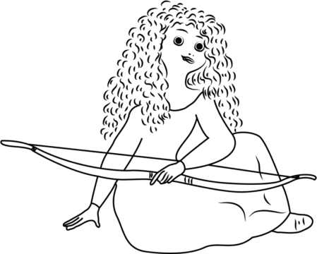 Dibujo de Merida Sentado para Colorear