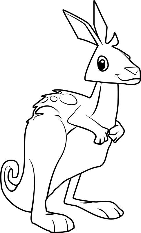 Dibujo de Canguro Sonriente para Colorear