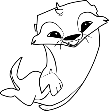 Dibujo de Nutria Sonriendo para Colorear
