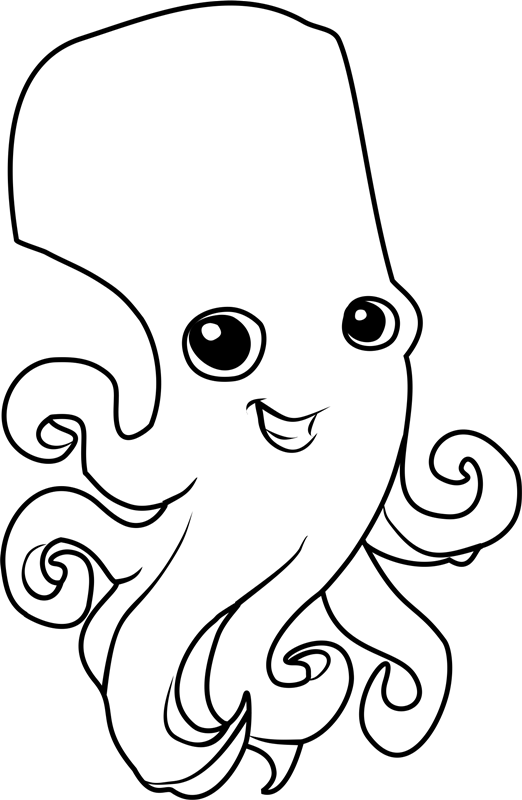 Dibujo de Pulpo Feliz para Colorear