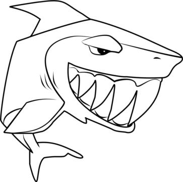 Dibujo de Tiburón Feliz para Colorear
