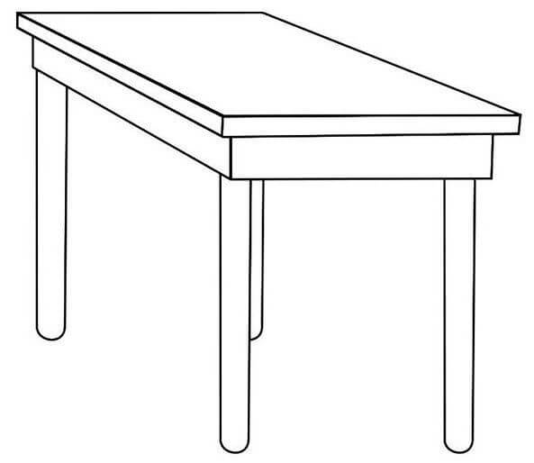 Dibujo de Mesa Larga para Colorear