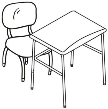 Dibujo de Mesa y Silla para Colorear