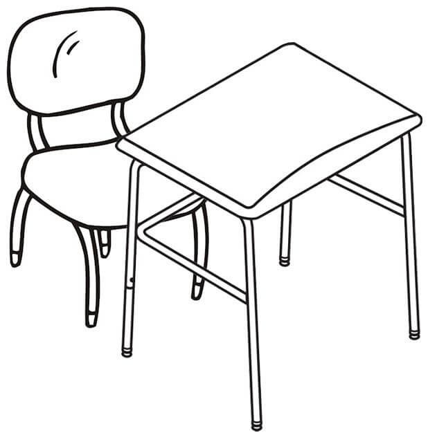 Dibujo de Mesa y Silla para Colorear