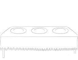 Dibujo de Plato Sobre la Mesa para Colorear