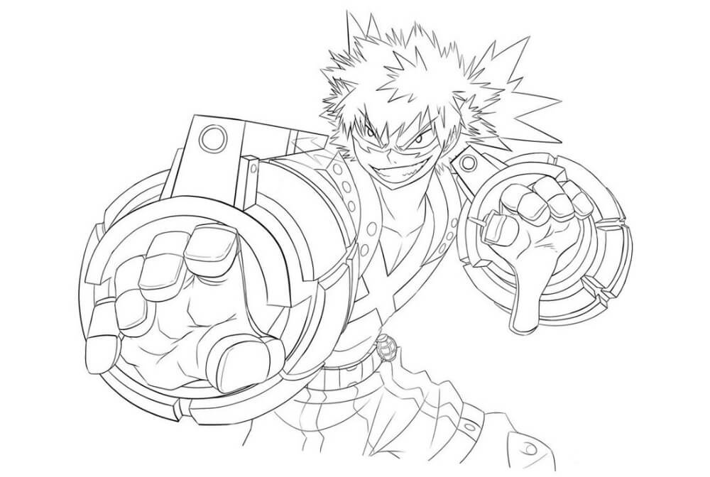 Dibujo de Bakugo Katsuki para Colorear