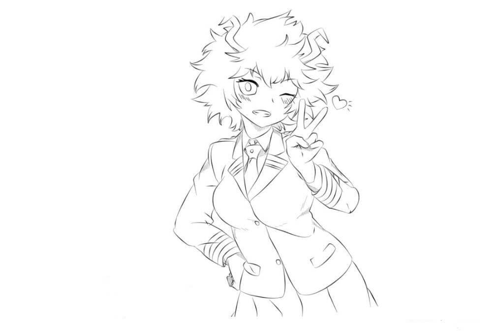 Dibujo de Linda Mina Ashido para Colorear
