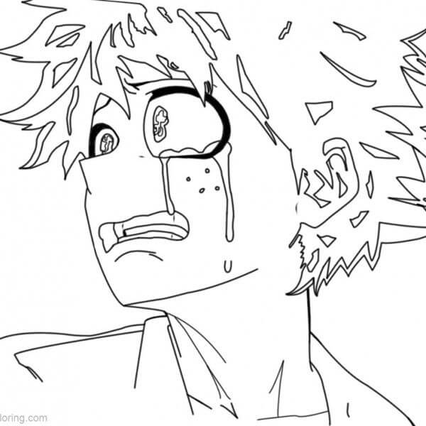 Dibujo de Midoriya Izuku Llorar para Colorear