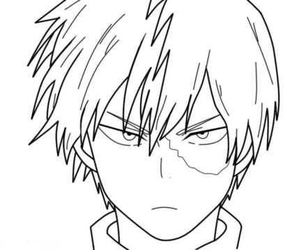Dibujo de Todoroki Shoto Enfadado para Colorear