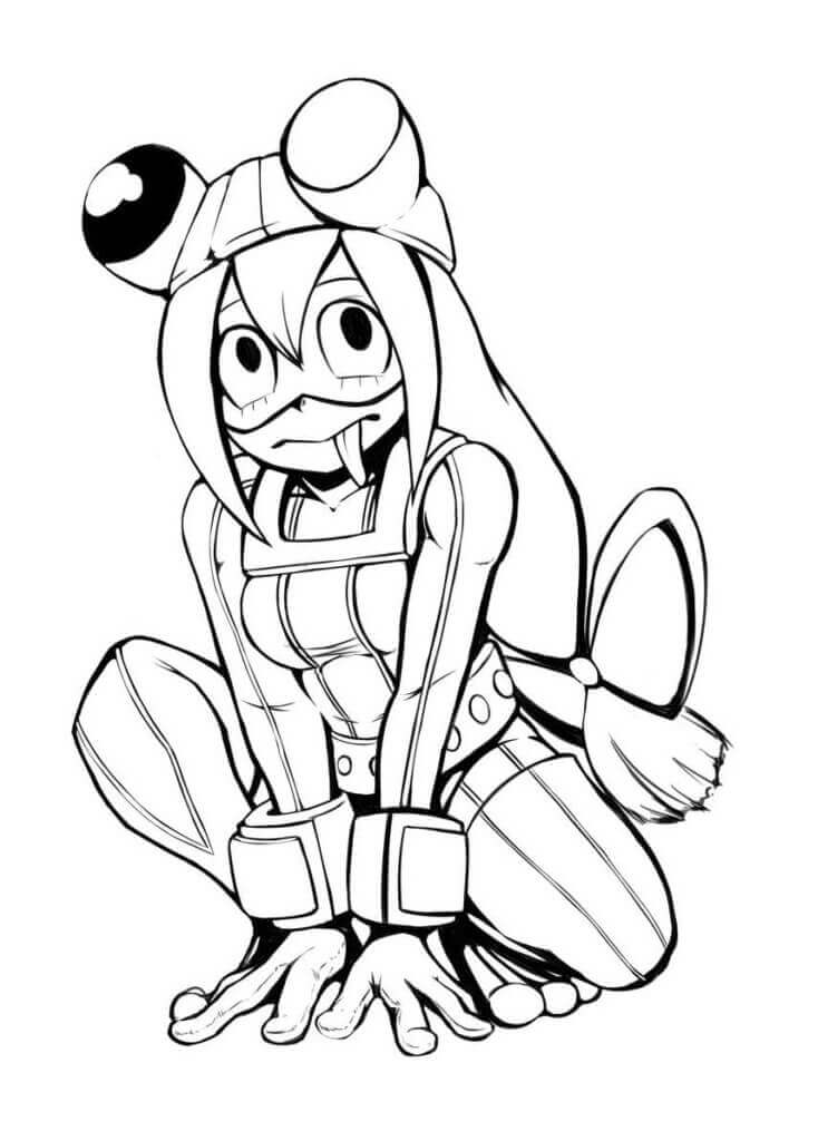 Dibujo de Tsuyu Asui para Colorear