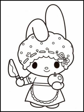 Dibujo de My Melody mamá página para Colorear