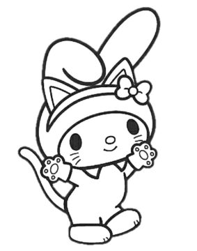 Dibujo de My Melody con Patas página para Colorear