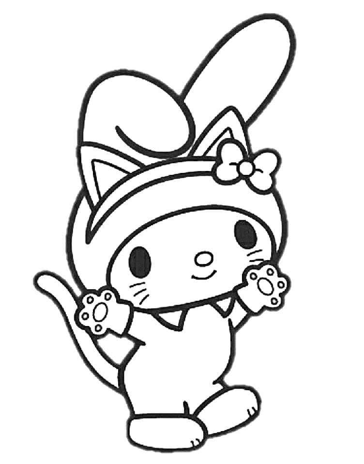 Dibujo de My Melody con Patas página para Colorear
