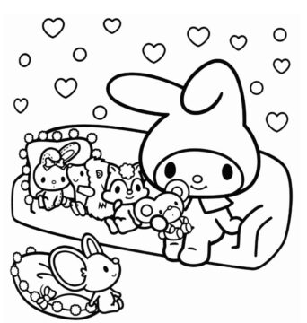 Dibujo de My Melody y Juguetes página para Colorear