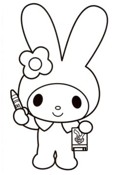 Dibujo de Página para Colorear de My Melody con Crayon para Colorear