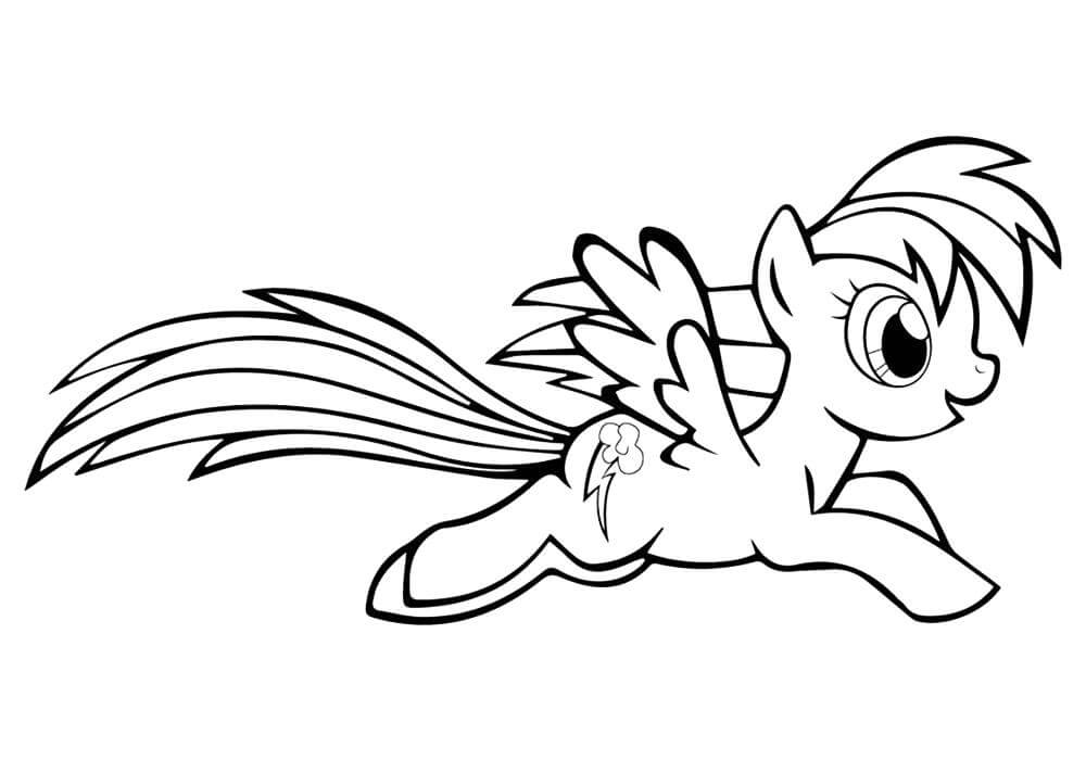 Dibujo de Arcoíris Pizca Pony para Colorear