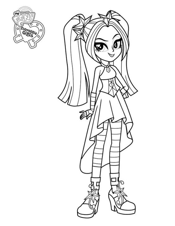 Dibujo de Aria Resplandor Sonriendo para Colorear