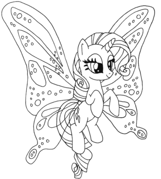 Dibujo de Pequeño Pony Volando para Colorear