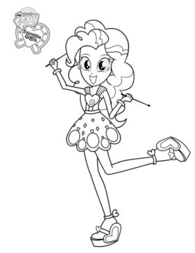 Dibujo de Pinkie Pie Divirtiendose para Colorear