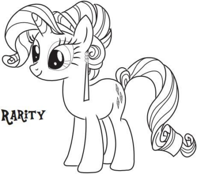 Dibujo de Pony Rareza para Colorear