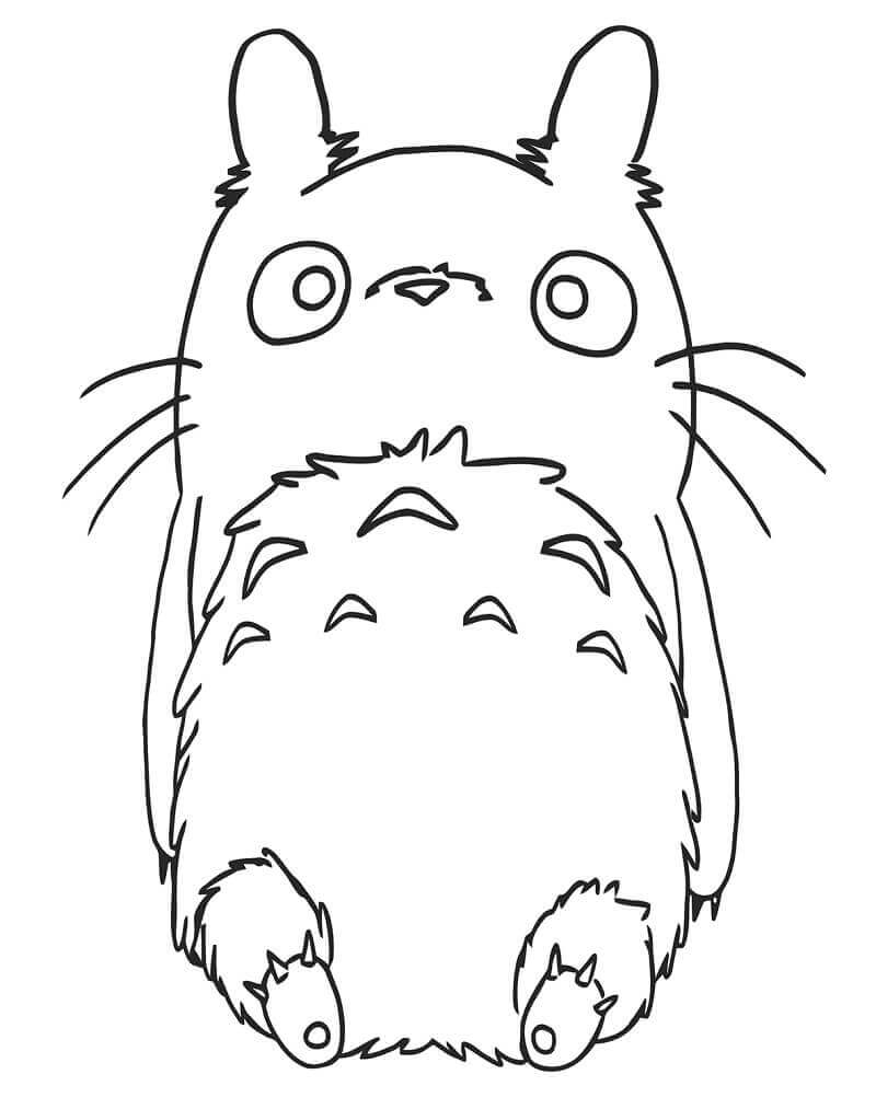 Dibujo de Lindo Totoro Acostado para Colorear