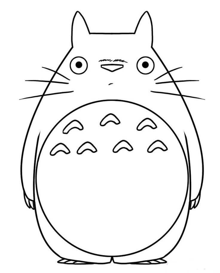 Dibujo de Totoro Gordo Grande para Colorear