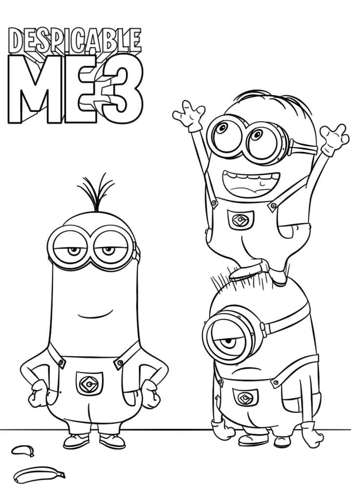 Dibujo de Mi Villano Favorito 3 Minions para Colorear