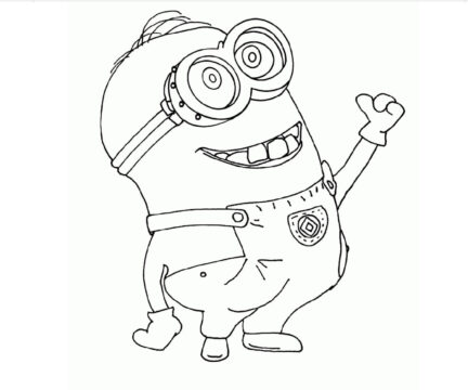 Dibujo de Minion Feliz 2 para Colorear