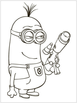 Dibujo de Minions con Armas para Colorear
