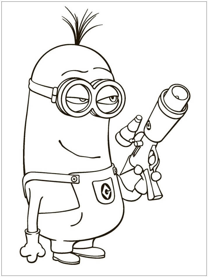 Dibujo de Minions con Armas para Colorear
