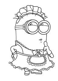 Dibujo de Minions de Sirvienta para Colorear