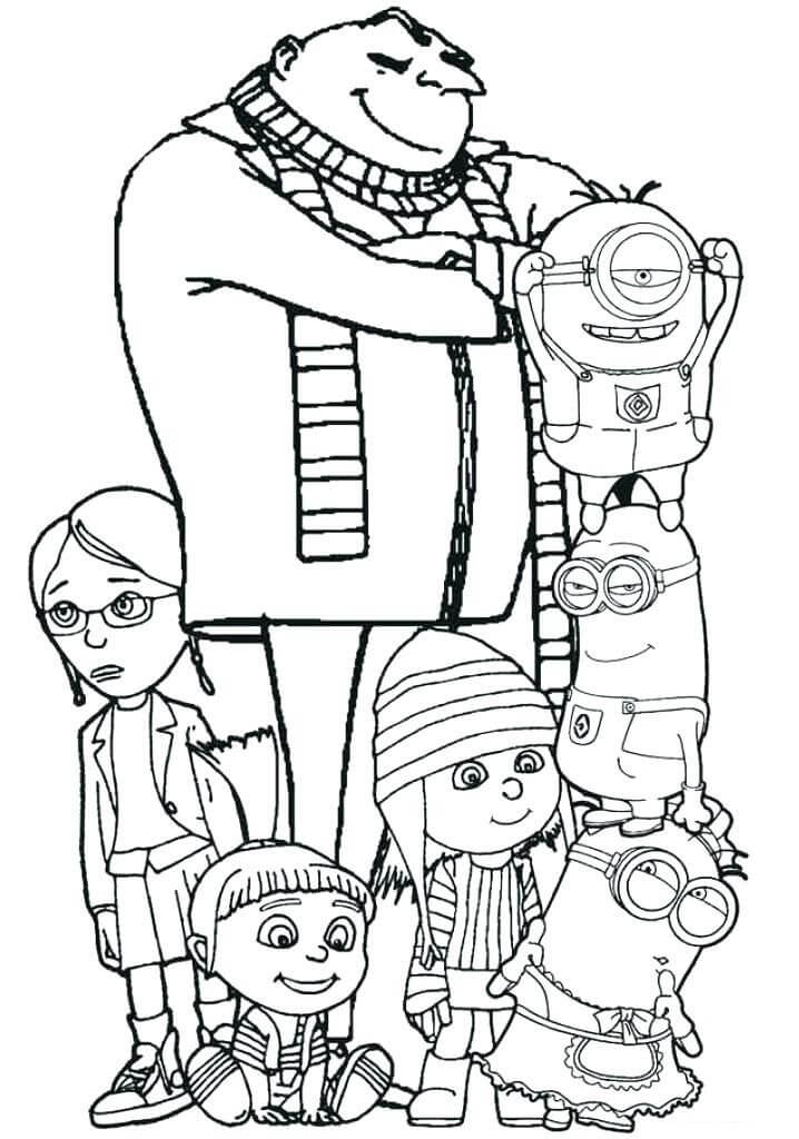 Dibujo de Personajes de Gru Mi Villano Favorito para Colorear