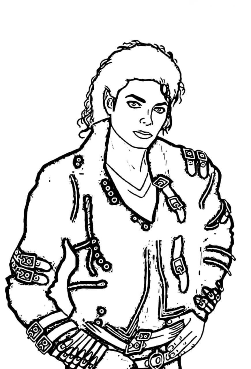 Dibujo de Genial Michael Jackson para Colorear