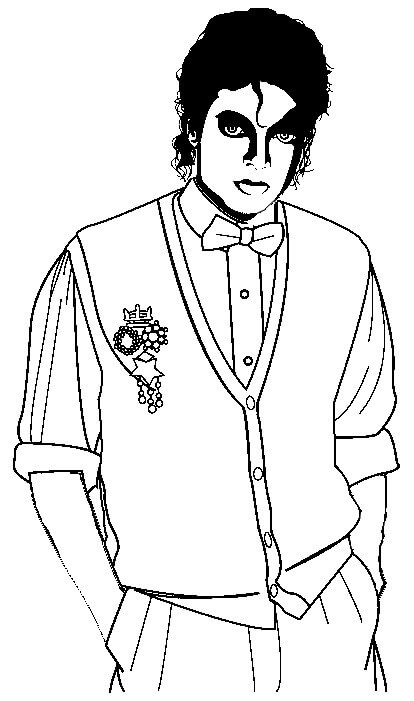 Dibujo de Guapo Michael Jackson para Colorear