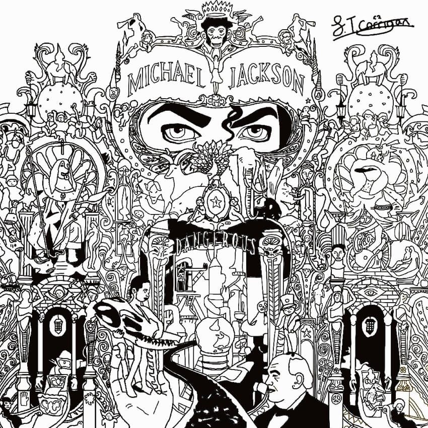 Dibujo de Michael Jackson Adulto para Colorear