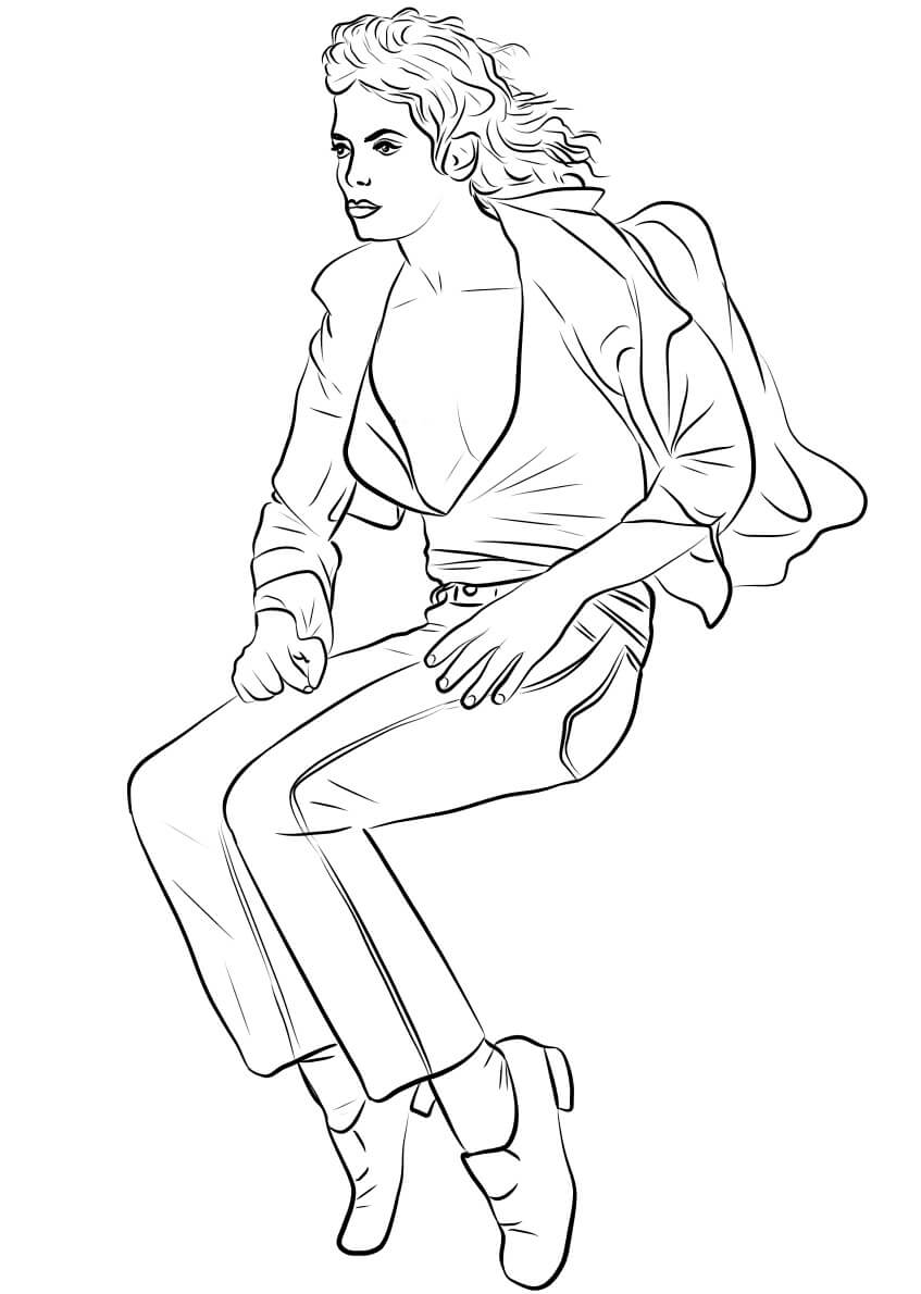Dibujo de Michael Jackson Bailando para Colorear