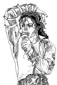 Dibujo de Michael Jackson Cantando para Colorear