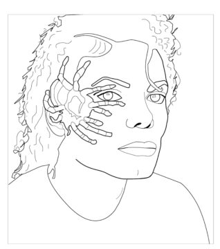 Dibujo de Michael Jackson o Rei Do Rap Scaled para Colorear